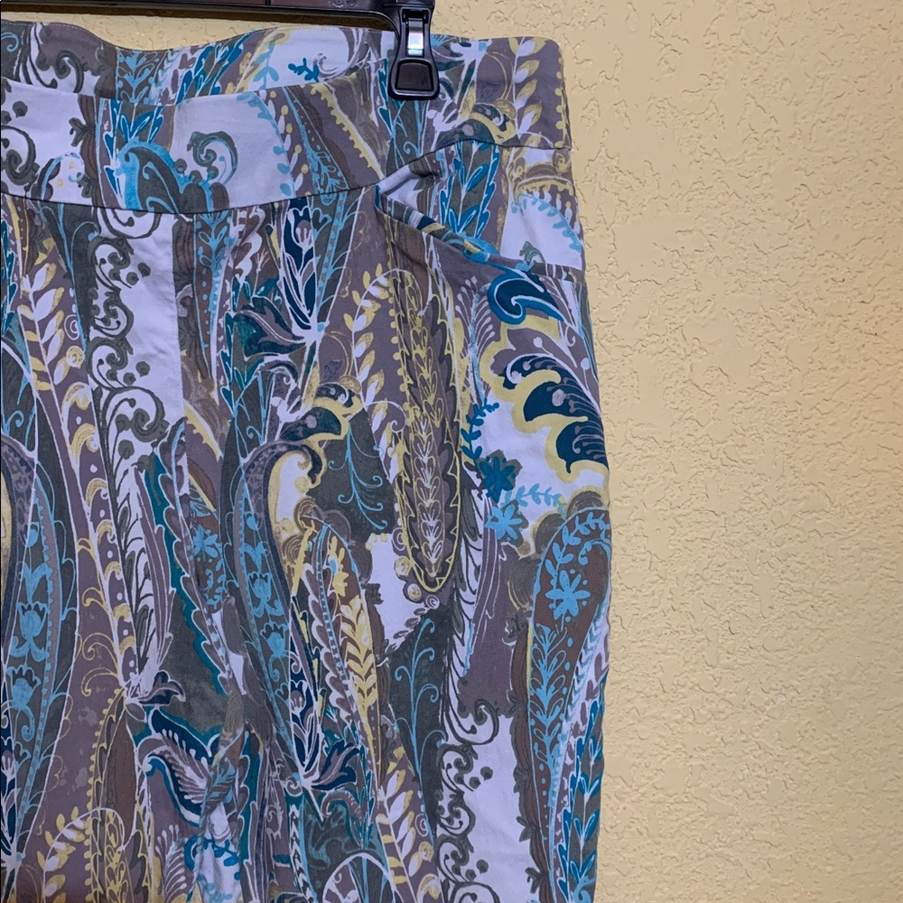 Chico's Multicolor Paisley Stretchy Ankle Pants